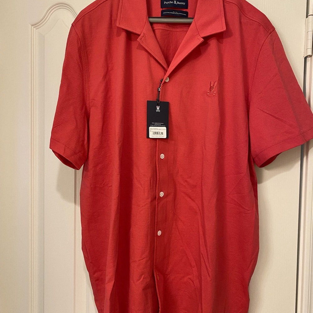 Psycho Bunny Men's Vibrant Red Casual Shirt